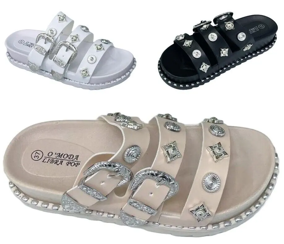 Ladies Women's Slipper Slip On Mules Sliders Summer Flat Sandals Beach Shoe Size Footwear Comfort Girl Walking Shoes