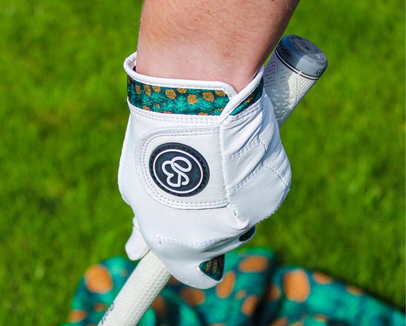 Pineapple Cabretta Leather Golf Glove with Moisture-Wicking Cuff and Pineapple Pattern for Men 3