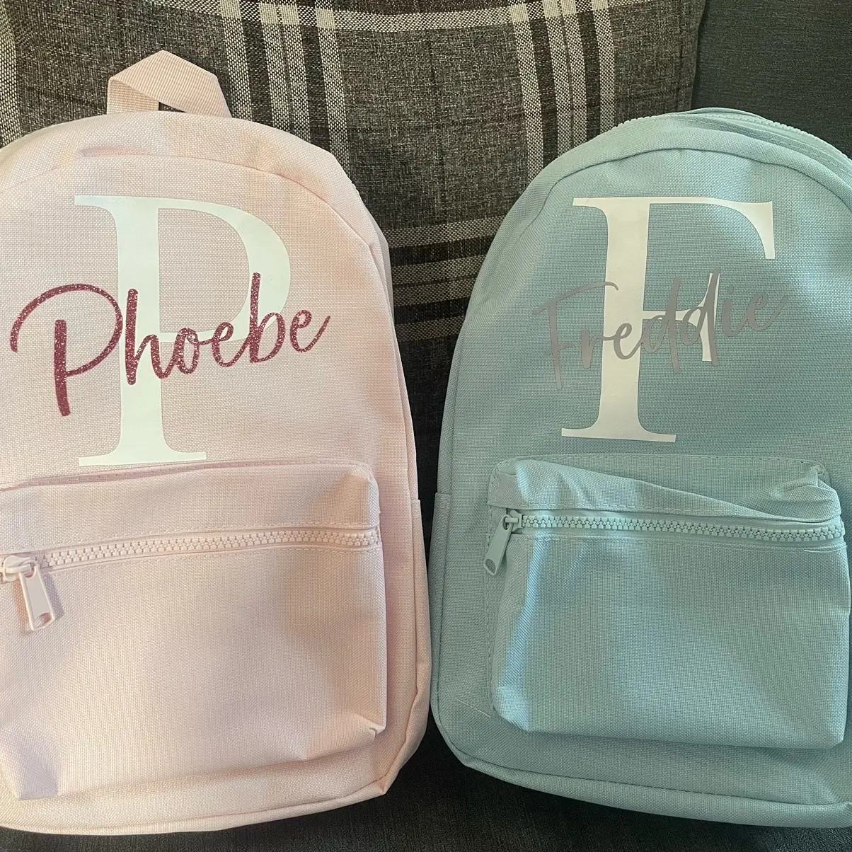Personalised Unisex Youth Casual Backpack with Grab Handle and Front Zip Pocket