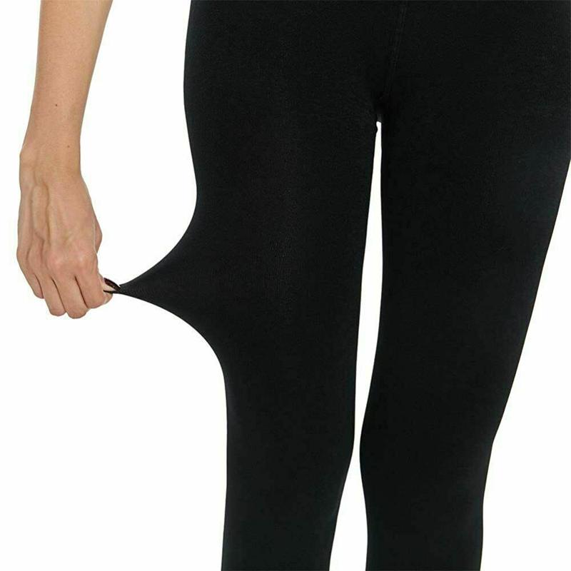 Ladies Thermal Leggings Fleece Lined Black 4.9 TOG Winter Warm Bottoms - Womenswear Comfortable Garment Polyester Spandex Polyester Spandex Thick Top Yarn Warmer Basic Minimalist 1