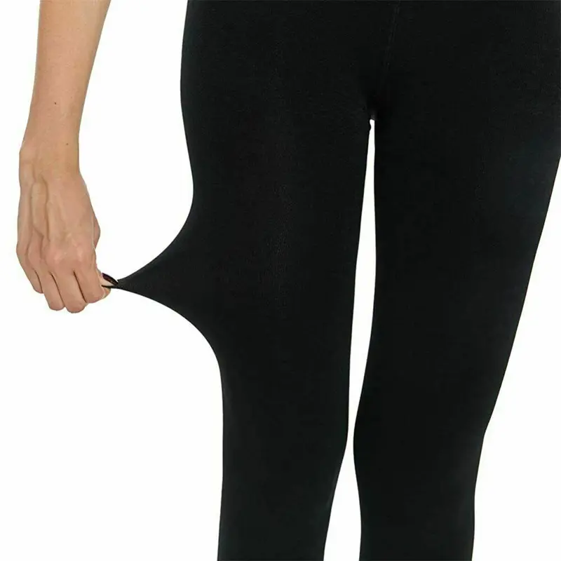 Ladies Thermal Leggings Fleece Lined Black 4.9 TOG Winter Warm Bottoms - Womenswear Comfortable Garment Polyester Spandex Polyester Spandex Thick Top Yarn Warmer Basic Minimalist 1