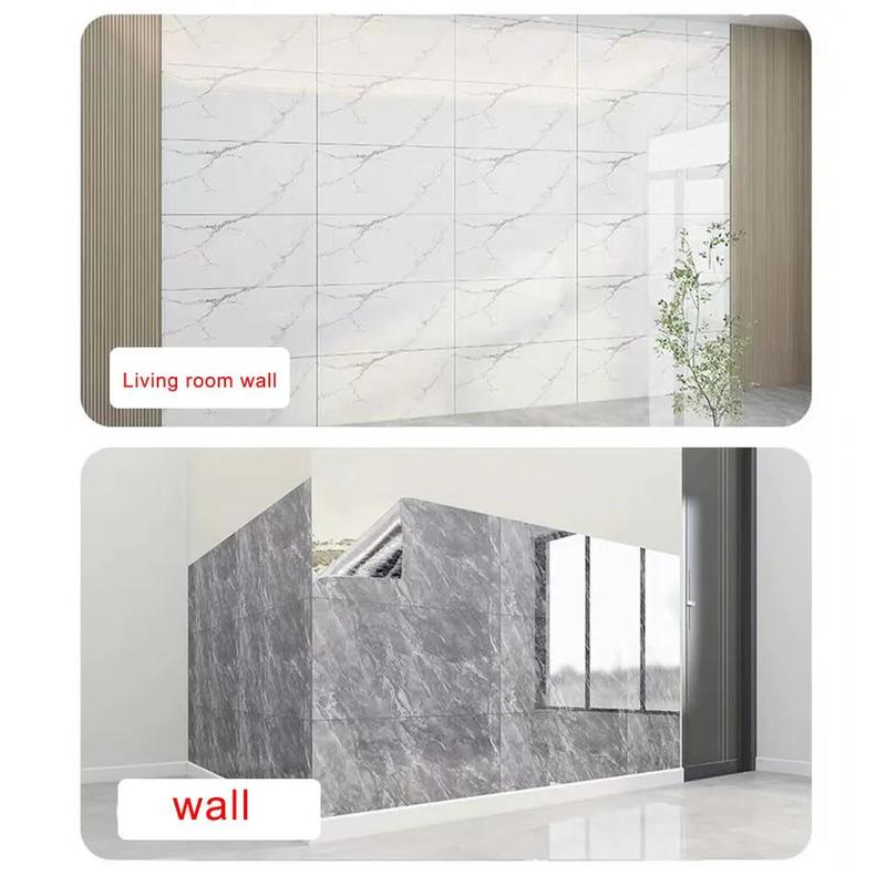 12X PVC Marble Tiles Wall Sticker Self-Adhesive Stick On Kitchen Bathroom Decor panels 5