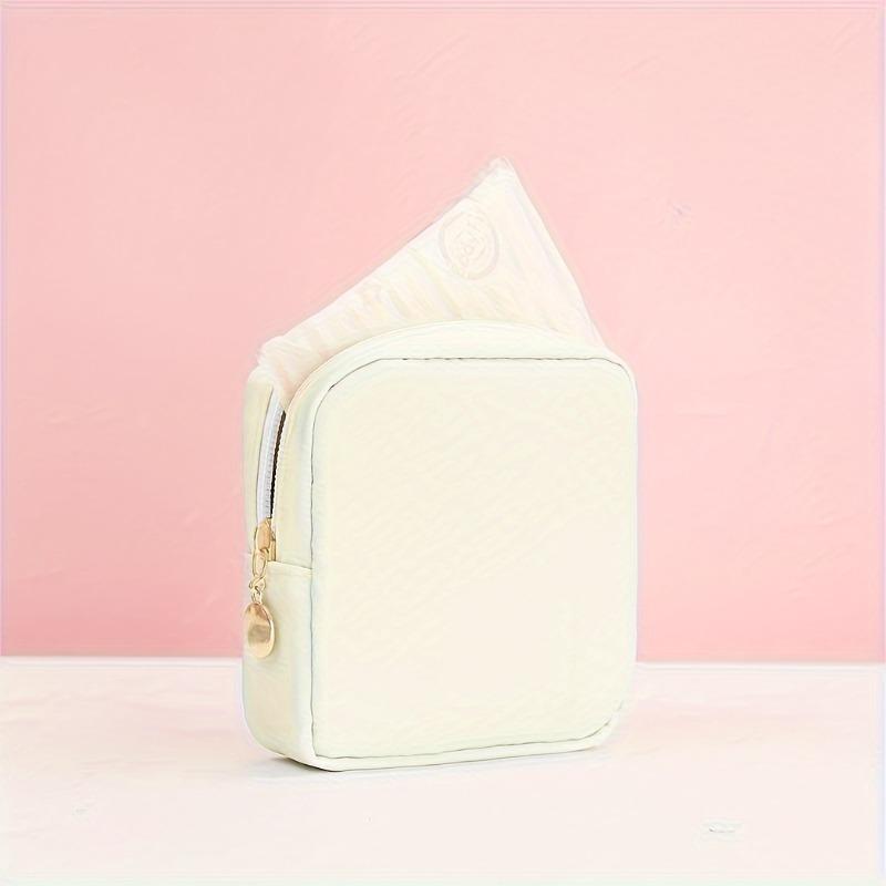 Solid Color Sanitary Storage Bag, Mini Makeup Bag Purse, Small Cute Makeup Bag Cosmetic Zipper Pouch, Portable Travel Storage Bag, Sanitary Napkin Storage Bag, Versatile Storage Clutch Bag For Women 4