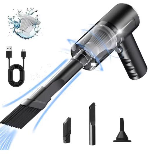 1pc Wireless Vacuum Cleaner Dual Use for Home and Car 120W High Power Powerful Vacuum Cleaner Black 1