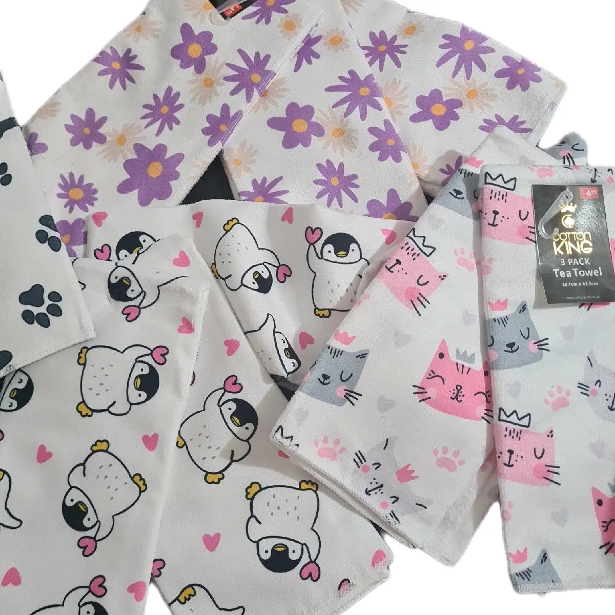Printed Tea towels Cleaning Pack Kitchen