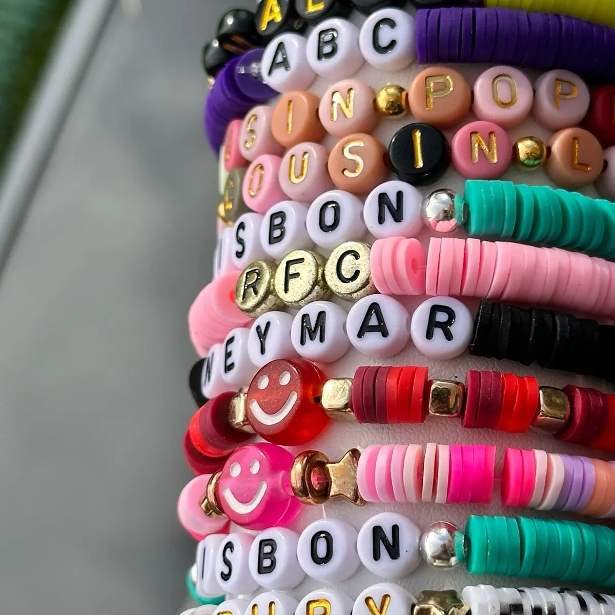 Personalized Name Custom Beaded Bracelet | Beaded Bracelet | Gold Accent