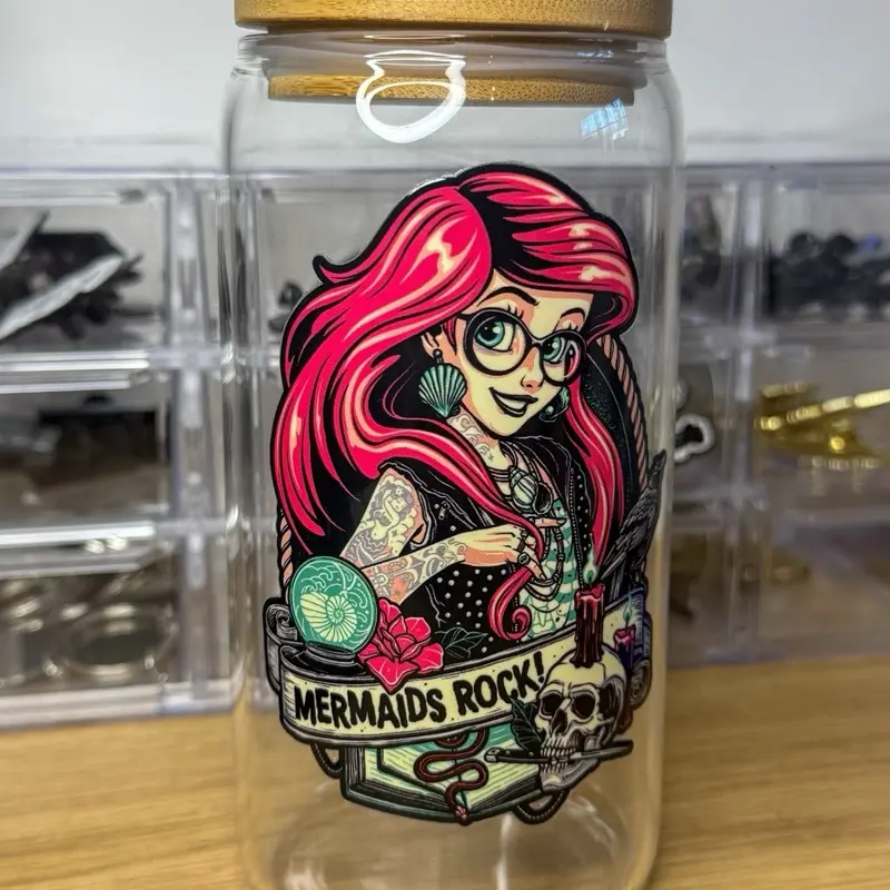 Mermaids Rock 16oz Glass Can - Perfect for Your Beverage Needs - Drinkware 0