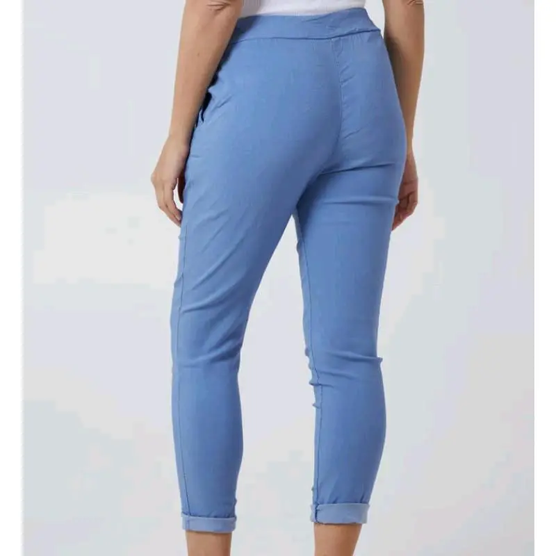 Women's Italian Magic Lagenlook Casual Trouser Pants  Ladies Plain Drawstring Bottom Joggers Comfort Fit Spring Womenswear Comfortable Everyday 3