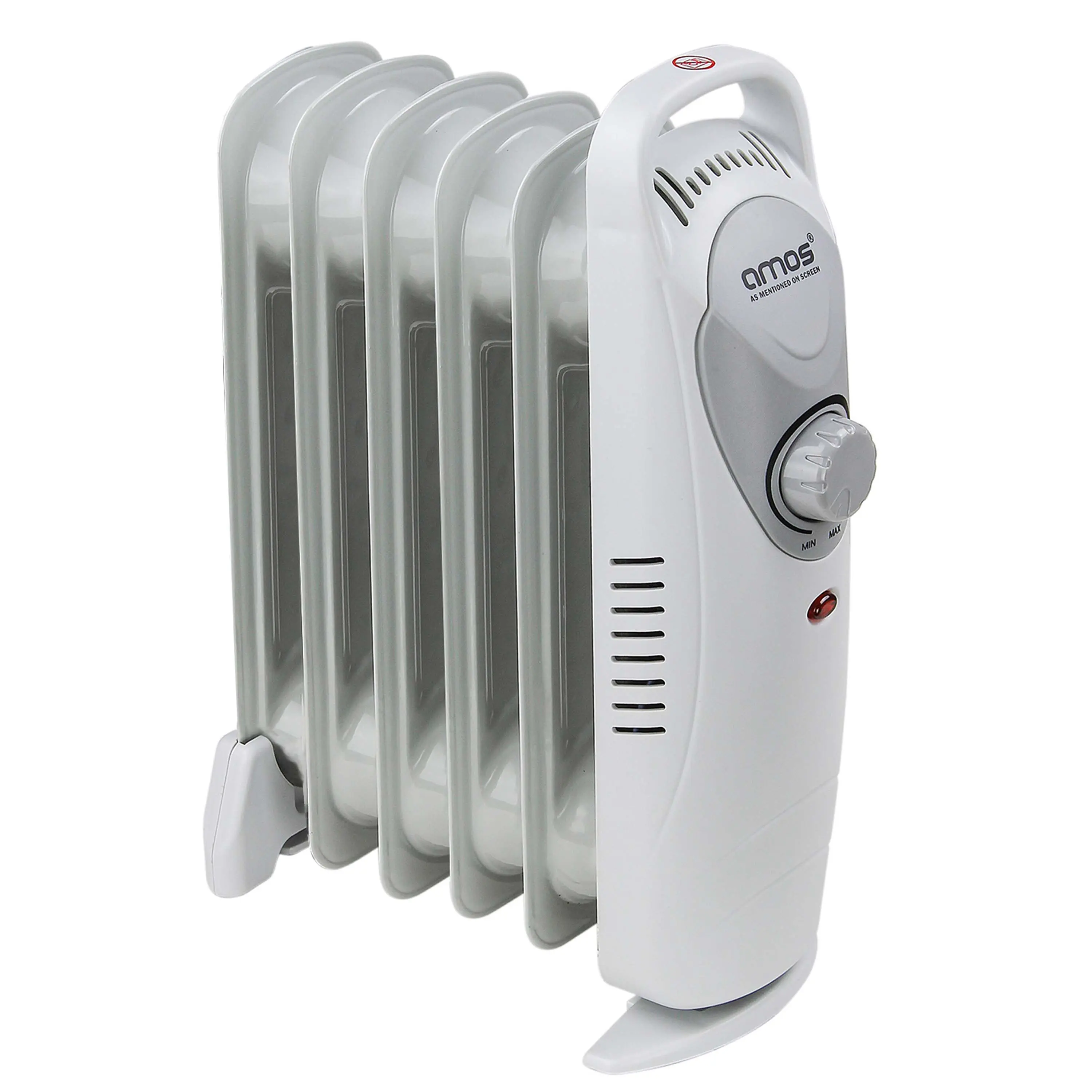 AMOS 6-Fin 800W Oil Filled Radiator with Adjustable Thermostat Home Office Portable Heater