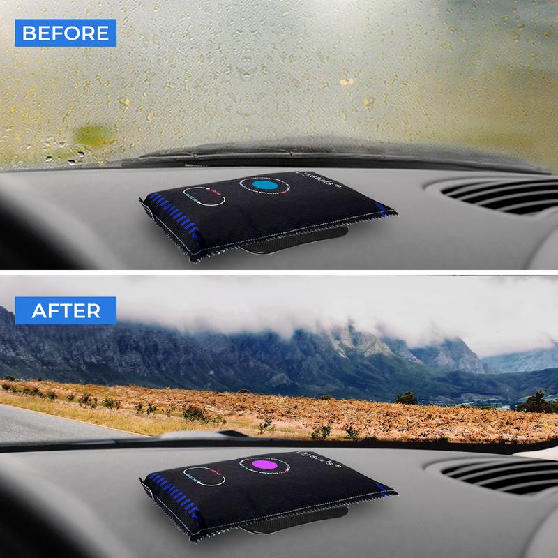 2x 1Kg Car Home Dehumidifier Large Dry Bag Moisture Killer Absorber Pad - Reusable Silica Gel with Color-Changing Indicator Windows 4