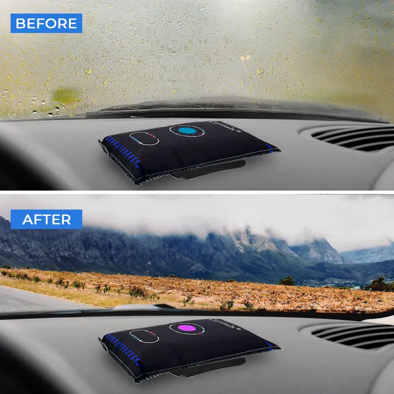2x 1Kg Car Home Dehumidifier Large Dry Bag Moisture Killer Absorber Pad - Reusable Silica Gel with Color-Changing Indicator Windows 4