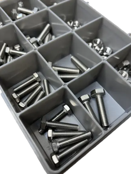A2 Stainless Steel Assorted Metric M6 M8 Hex Head Set Screws Full Nuts 100 Pieces fasteners 4