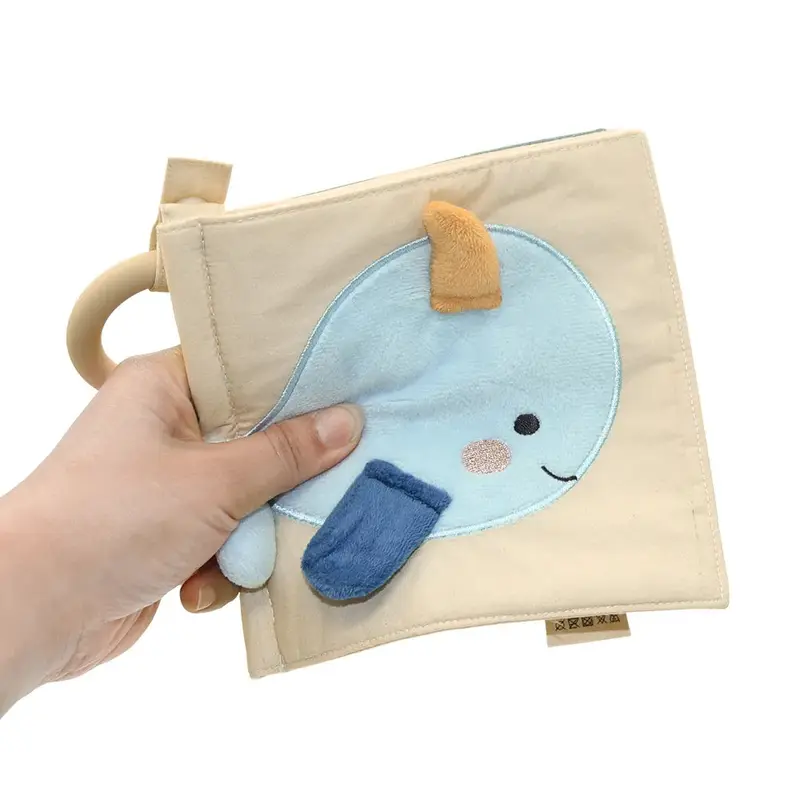 Ocean Friends Baby Fabric Book with Silicone Ring toddler busy 4
