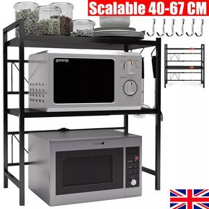 Kitchen Corner Shelf Expandable Microwave Oven Rack Stand 3 Tier Storage Holder Organiser