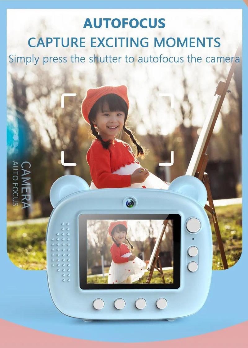 Product Introduction of Children Digital Camera Instant Print for Kids Thermal Print Camera Instant Photo Printing Camera Video Toys+32G Memory Card 40