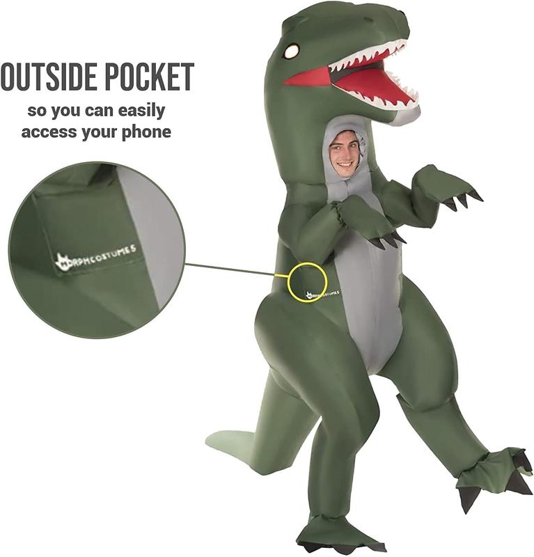 Morph Velociraptor Costume, Dinosaur Costume, Inflatable Dinosaur Costume Adult, Blow Up Dinosaur Costume Adults, Adult Dinosaur Costume 3
