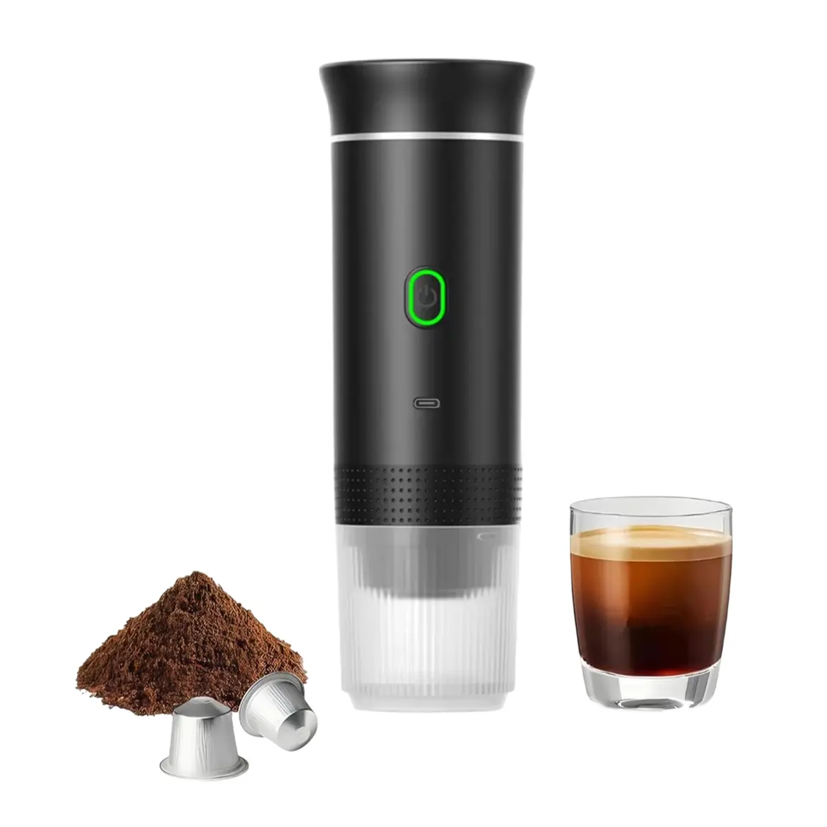 3-in-1 Portable Coffee Machine Wireless Electric Self Heating Capsules Pods Espresso for Car Home Office Camping Travel Maker 3 in 1