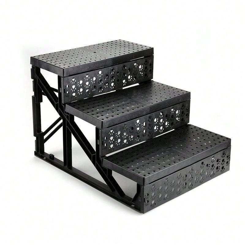 3-Step Foldable Dog Stairs - Easy Assembly Pet Ramp For Medium Breeds, Ideal For Bed & Sofa Access,Doggy Pet Dog Ladder Puppy Cover Ramp 1