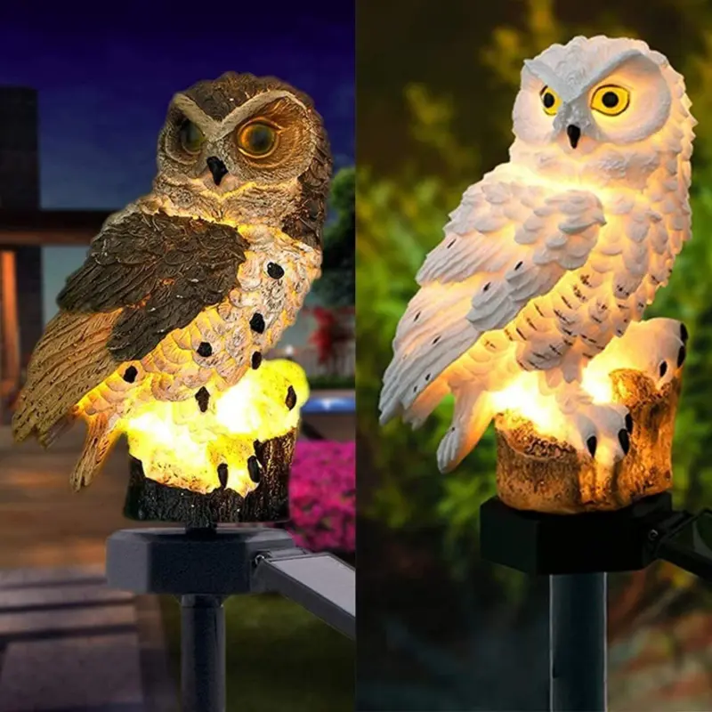 Owl Solar Powered LED Garden Lights Outdoor Ornament Lawn Light Lamp Waterproof 3