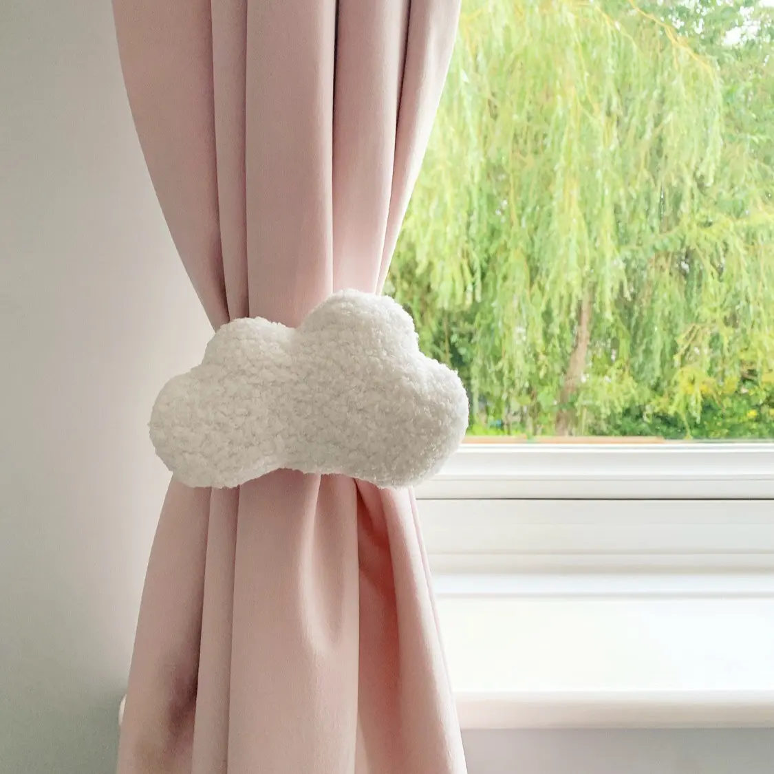 Set of 2 cloud curtain tie backs
