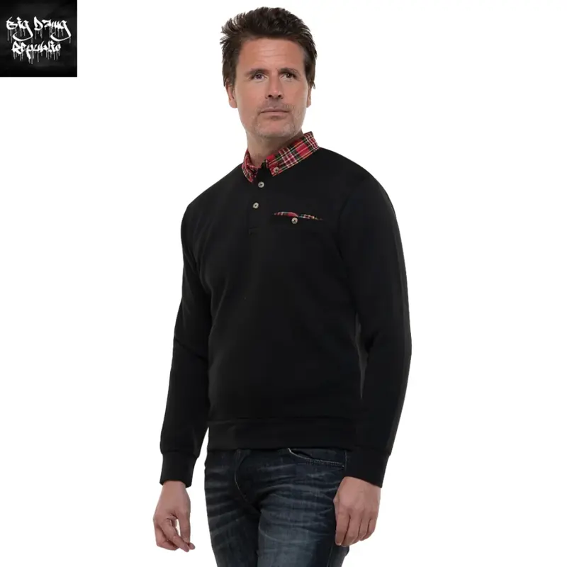JJ Willis Men's Designer Urban Cotton Polo Sweatshirt, New Time Money Is Era Long Sleeve Classic Collar Menswear 1