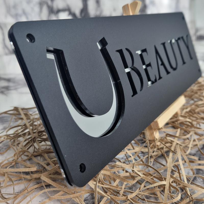 Black and Silver Mirror Horse Stable Name Sign Personalised just for you! 6