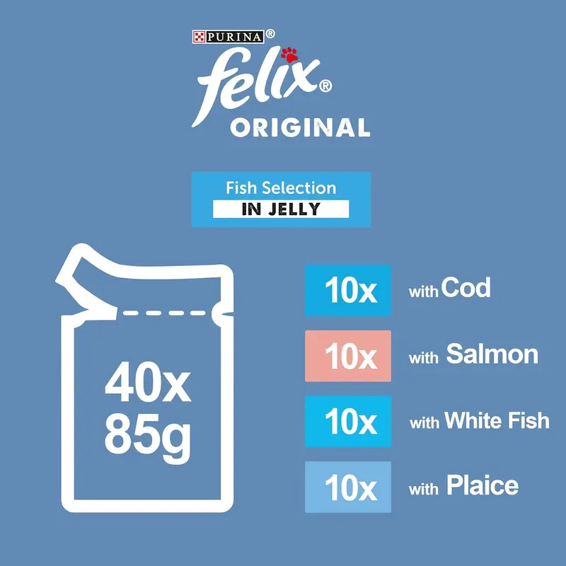 Fish Favourites in Jelly Wet Cat Food 40x85g 1