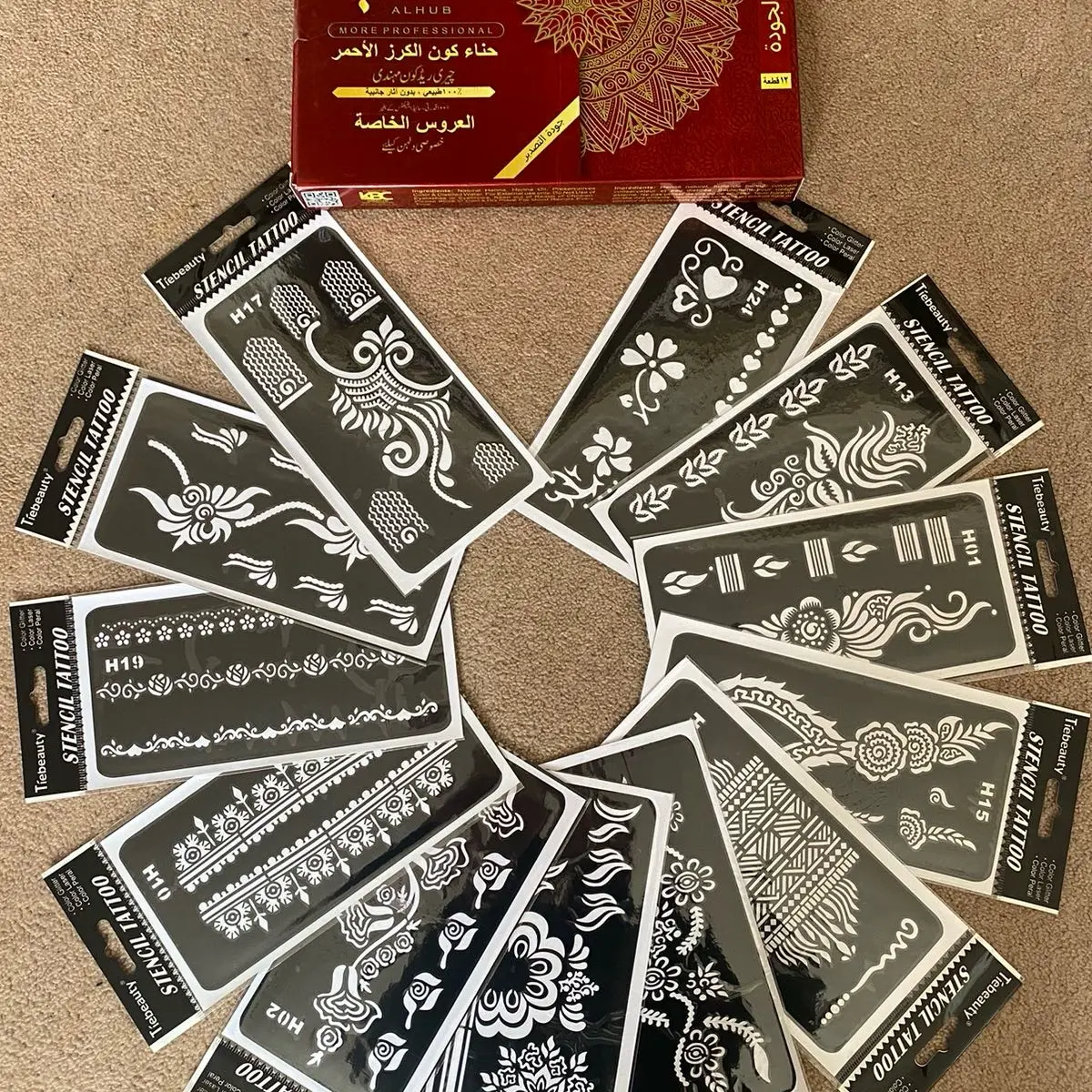 Henna mehndi cones and stencils Eid celebrations muslim islam gift