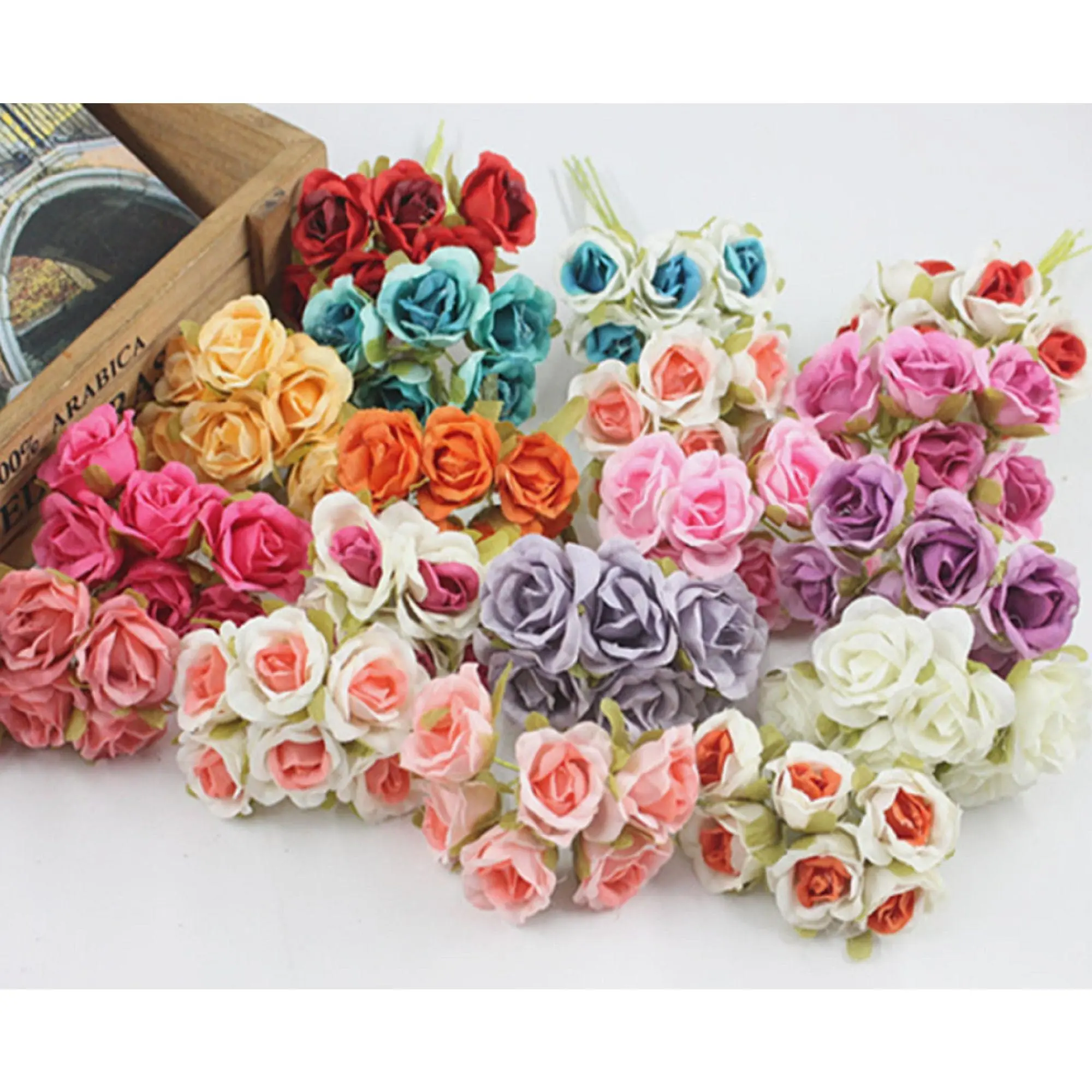 30 Pcs / 2.5cm / Mixed Lot Mini Artificial Flowers, Flower Arrangement   SF001 Bouquet Decor