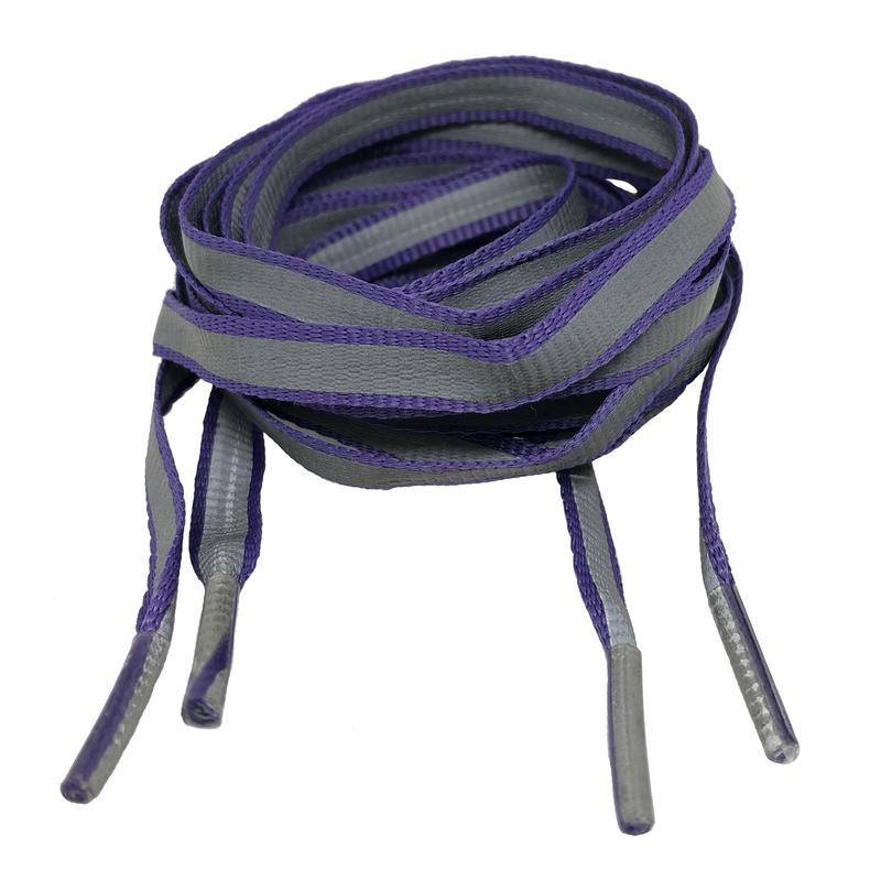 Flat Reflective Violet Shoelaces - 8mm wide 0