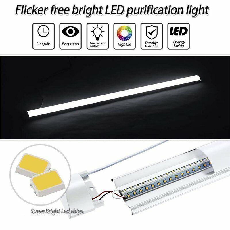 4FT LED Ceiling Lamp Office Strip Lights Shop Garage Batten Tube Light 4000K 8