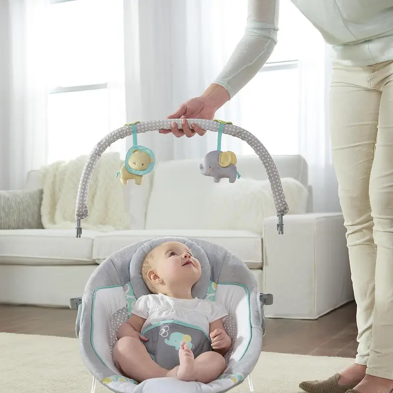Soothing Baby Bouncer Chair with Soothing Vibrating Infant Seat, Morrison - 8 Melodies, Removable Toy Bar with 2 Plush Toys, Volume Control, 3-Point Harness, Newborn 0-6 Months 2