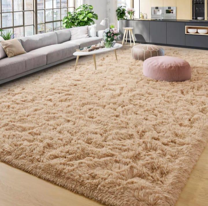 Modern soft plush bedside Rug, Solid color plush rug, Soft room and bedroom carpet, Soft carpet, Anti slip carpet, Fluffy Rugs Anti-Slip Large Shaggy Rug Super Soft Mat Living Room Bedroom Carpet 3