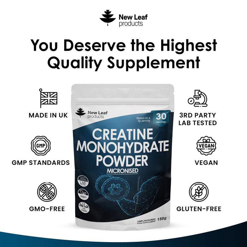 Creatine Monohydrate Powder 150g of Micronized Creatine for easy mixing - pre/post workout gym supplements 3