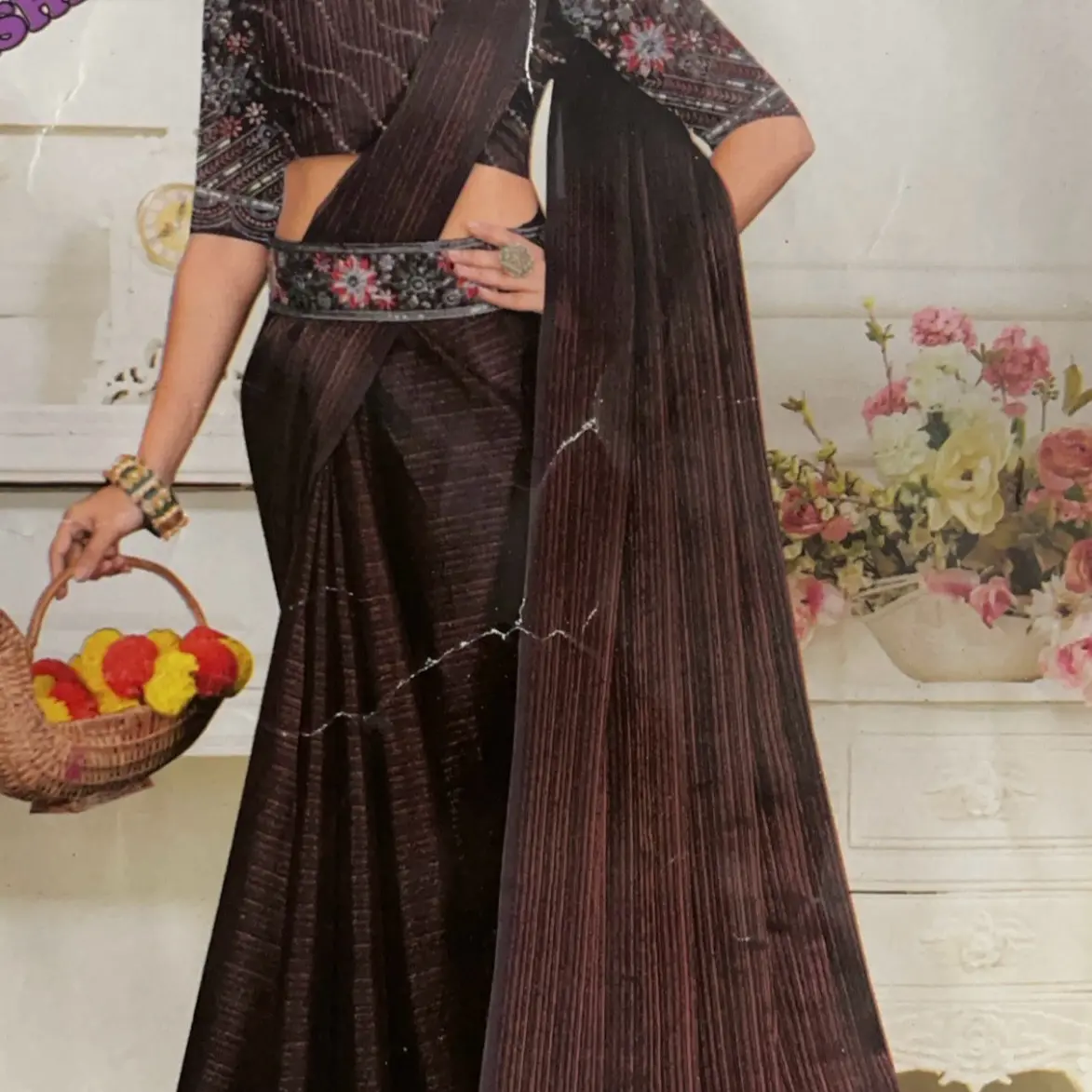 Fancy belt Saree