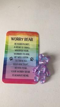 Product Review of Worry Bear Keepsake Bear, Anxiety, Mental Health - Gift Present Ideas from o**0 0