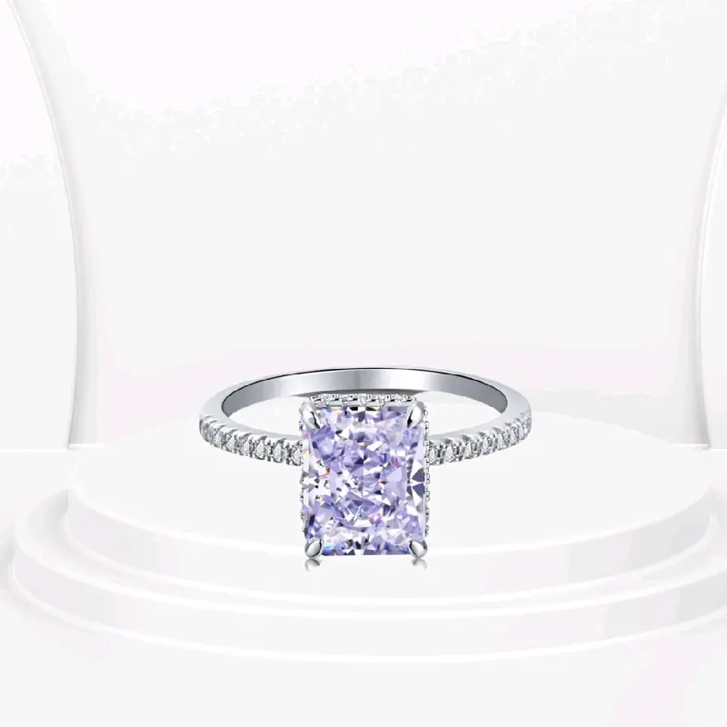 Monaco 925 sterling silver ring pink engagement 4