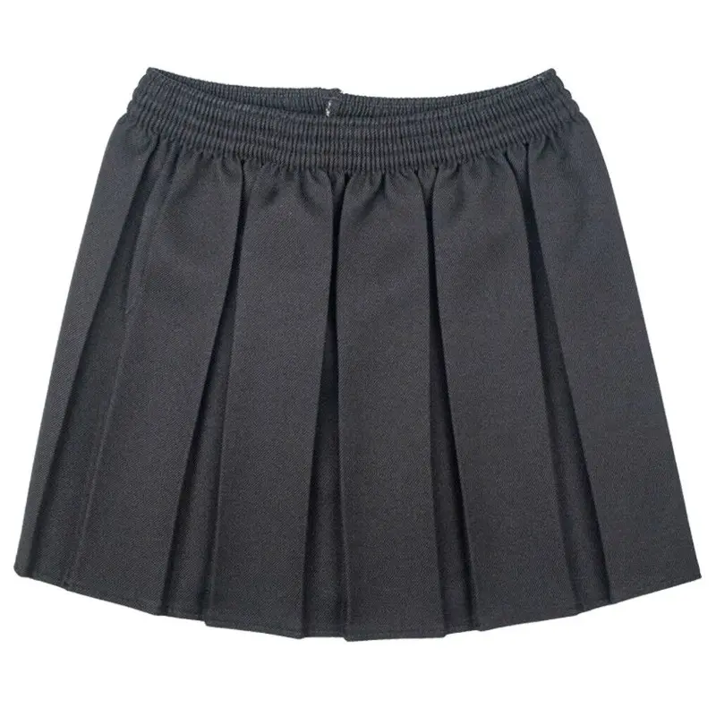 Girls School Skirts Box Pleated Elasticated Waist Skirt Kids School Uniform New 1