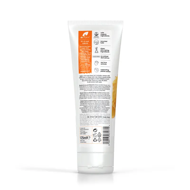 Dr. Organic Manuka Honey Face Mask for all skin types Clay Cleansing Cleansing Facial Restore Sensitive Comfort 1