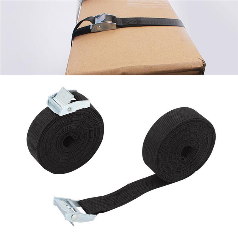 Set Of 4 Lashing Straps Cargo Luggage Tie Down Cam Buckle Roof Rack 5m x 25mm 2