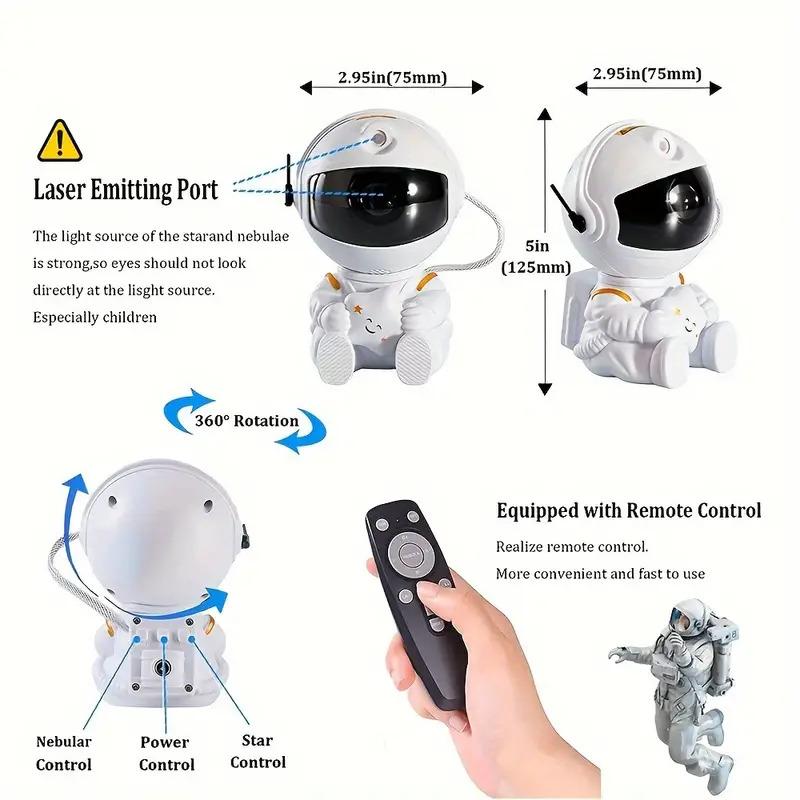 Astronaut Robot Star Projector Galaxy Night Light with Remote Control and Timer - Audio, Game - affordable for bedroom 2