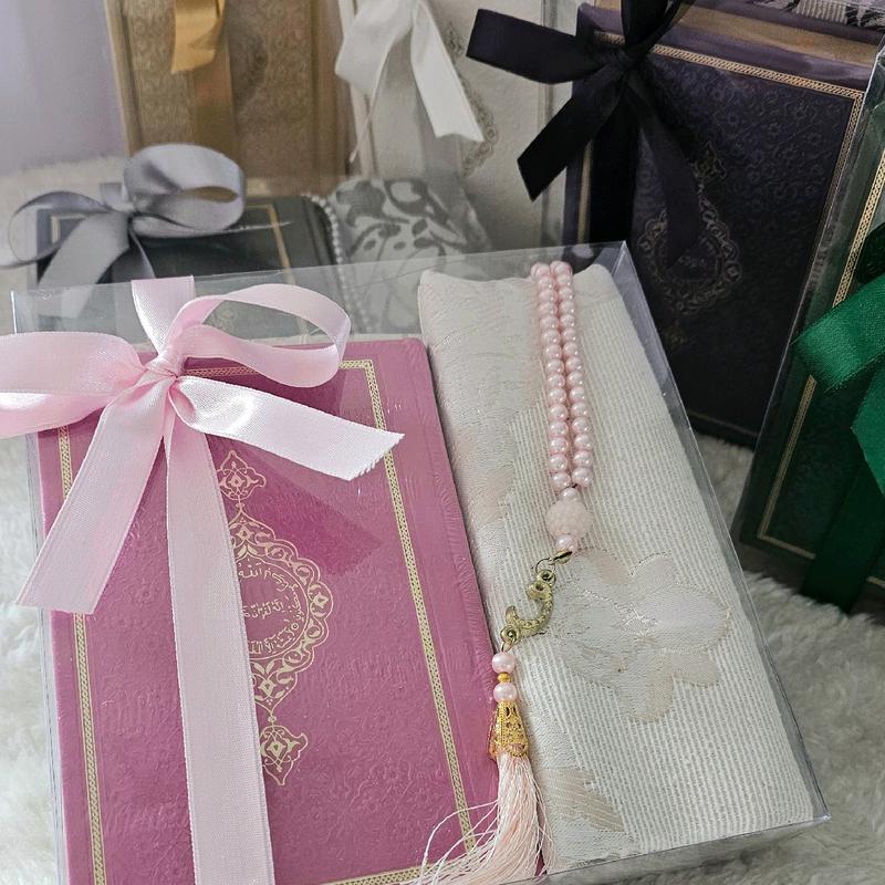 Quran Book + prayer mat with tasbeh set Ramadan EID HAJJ UMRAH perfect Birthday Islamic wedding gift t as 4