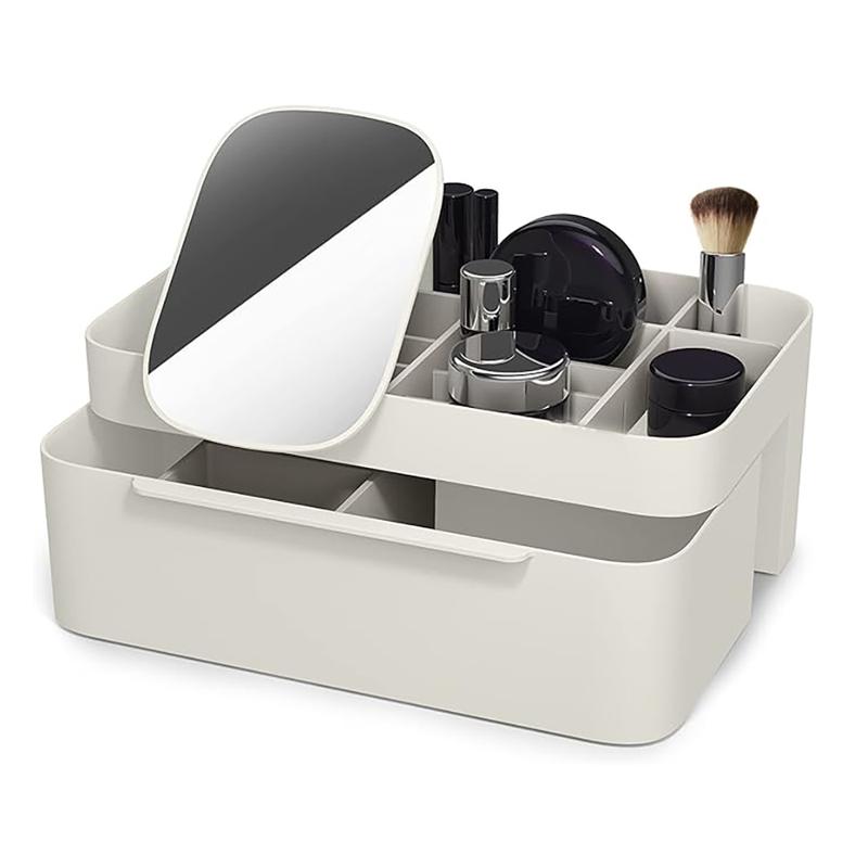 Lifeideas Large Capacity Cosmetic Organizer with Removable Mirror,Makeup Storage Box,Makeup Organizer,Makeup Storage Organizer,Cosmetic Storage Case,Jewelry Storage Organizer,Cosmetic Storage Box for Living Room,Bedroom,Bathroom 6