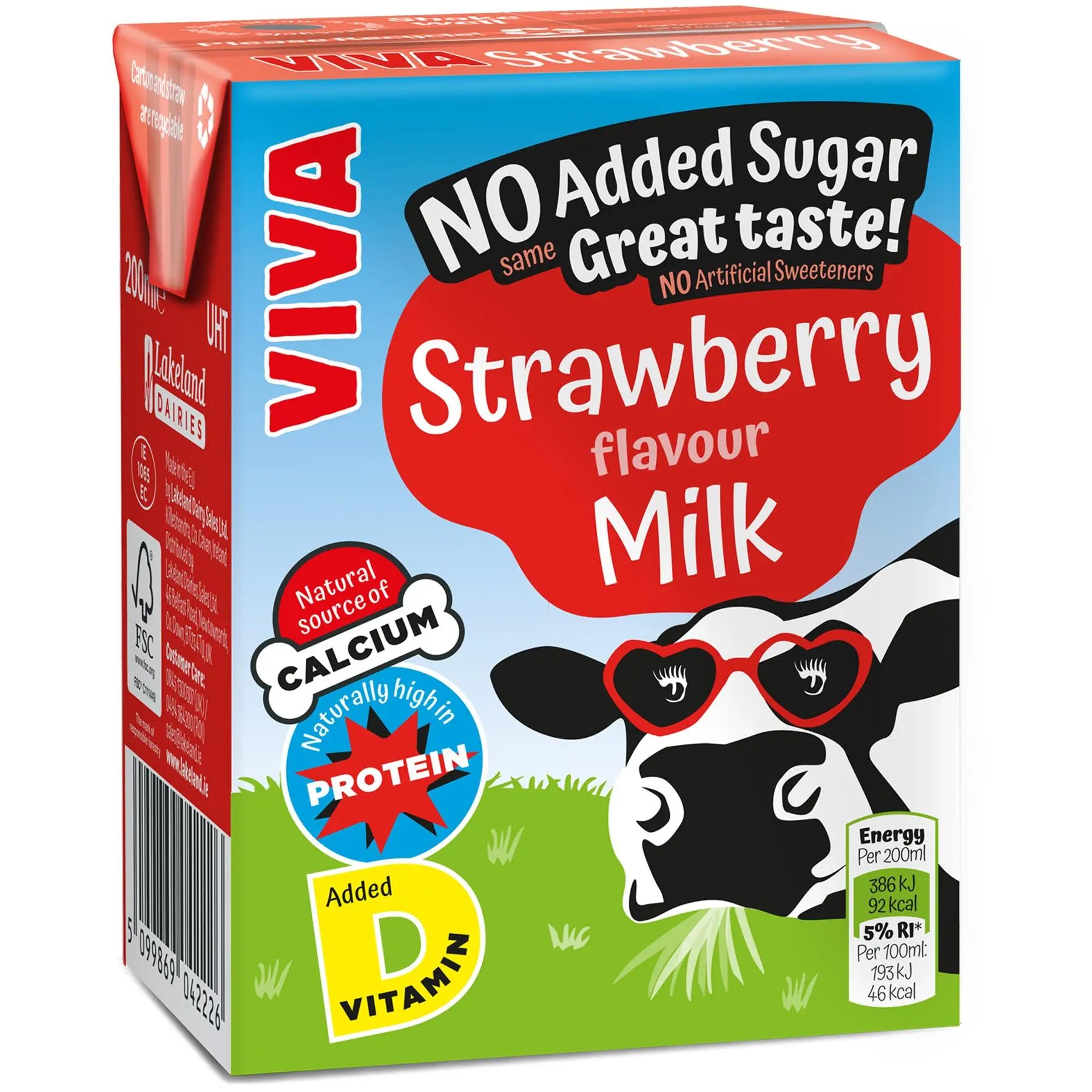 Viva Strawberry Flavoured Milk Cartons 27x200ml