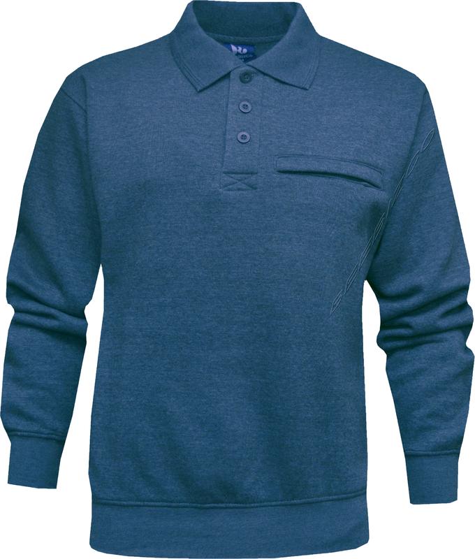 Beebizco Mens Polo Sweatshirt Plain Jumper Top with Zip Pocket Casual M - 6XL 8