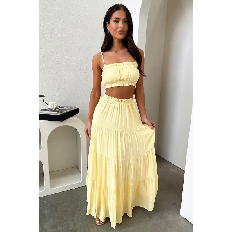 Thats So Fetch Selina Maxi Skirt - Yellow 2