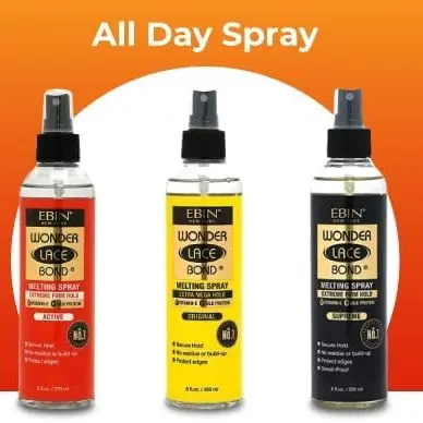 EBIN NEW YORK Wonder Bond Melting Spray 8oz/ 250ml - Extreme Firm Hold (Supreme) UK Free Delivery Gel Haircare Pack 4