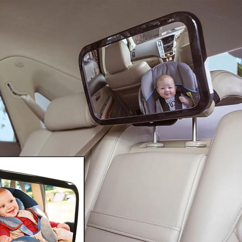 LARGE ADJUSTABLE WIDE VIEW REAR/BABY/CHILD SEAT CAR SAFETY MIRROR HEADREST MOUNT 4
