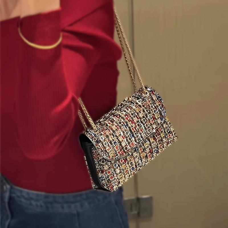 Product Introduction of Women's Fashion Evening Handbag, Elegant Style Rhinestone Embellishments Purse, Lightweight Bag For Banquet And Party Use 5