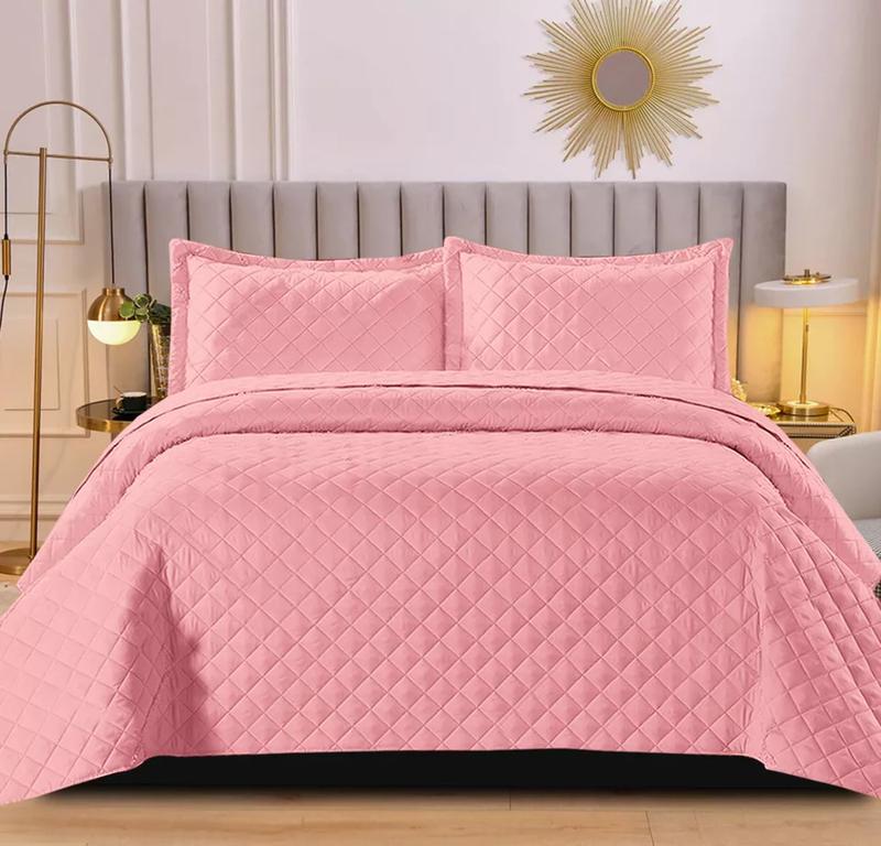 Embossed Quilted Bedspread Bed Throw Comforter Single Double King Size Bedding 6